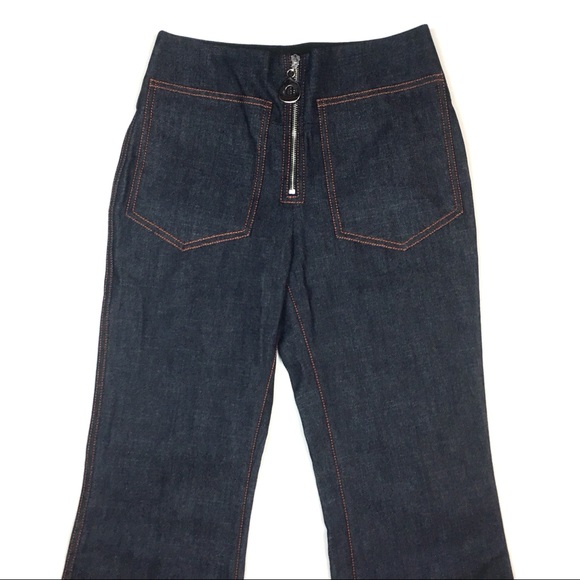 Edun Kenya high rise flare jeans 70s ring zipper - Picture 2 of 7